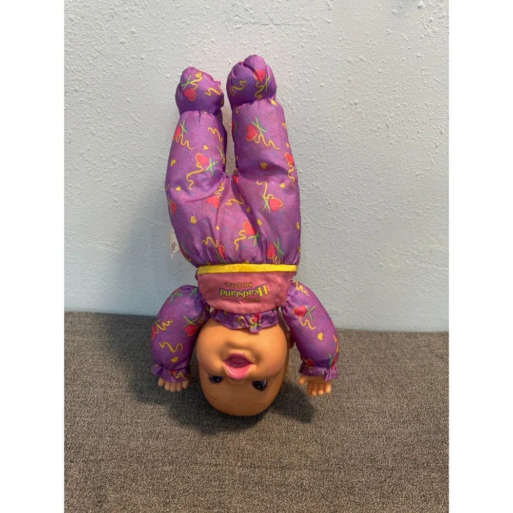 Vintage Toy Biz Baby Headstand Surprise Purple Outfit Stuffed Plush Toy 27896